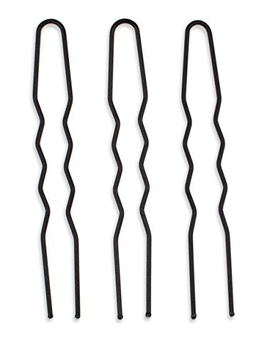Black Large Sturdy 4" U Shaped Color Match Hair Pins for Thick Hair Buns, 12 Count