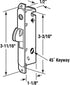 PRIME-LINE E 2014 Mortise Lock - Adjustable, Spring-Loaded Hook Latch Projection for Sliding Patio Doors Constructed of Wood, Aluminum and Vinyl, 3-11/16”, 45 Degree Keyway, Round Face