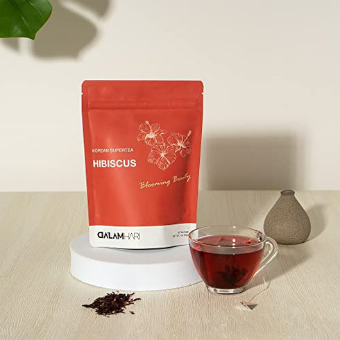 DALAMHARI Hibiscus Tea Bags, 30 Counts | Dried Hibiscus Flowers Hibiscus Teas flor de jamaica High Blood Pressure Tea Skin Detox Tea Flat Tummy Tea Blooming Beauty Decaf Tea