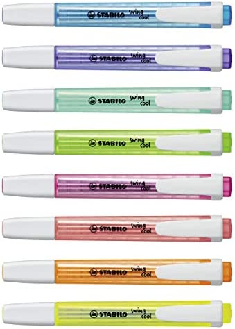 Highlighter - STABILO Swing Cool Wallet of 8 Assorted Colours