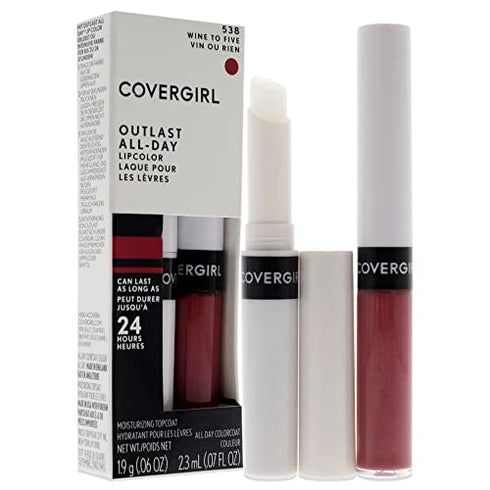 Covergirl Outlast All-Day Lip Color With Topcoat, Wine to Five, Pack of 1