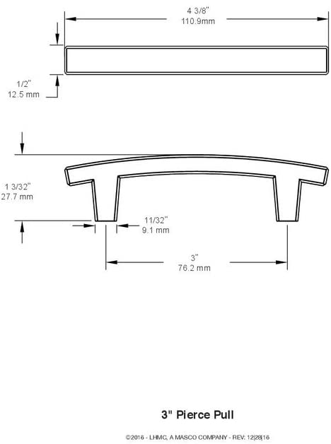 Franklin Brass Heirloom Silver Pierce Handle Pull, Cabinet Handles and Drawer Pulls for Kitchen Cabinets and Dresser Drawers, 3 Inch, 10-Pack, P29519K-904-B, Cabinet Hardware