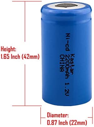 Kastar SC 1.2V 2200mAh Ni-CD SubC Rechargeable Battery Flat Top for Wah 745-800 Electric Razor, Wah 4000 Shaver, Wah 9876 Trimmer, Medical Instrument / Equipment, Controlled Devices, Electric Tools
