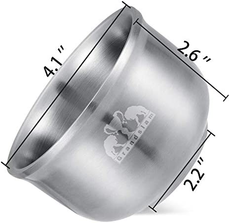 Grandslam Shaving Soap Bowl, 304 Heavy Duty Stainless Steel Shaving Lather Bowl for Men, Double Layer Heat Preservation, Create Rich Shaving Cream and Keep Your Lather Warm