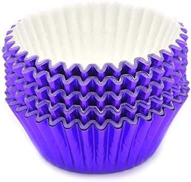 Mombake Standard Purple Foil Cupcake Liners Muffin Baking Cups for Party and More, 100-Count