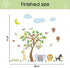 Supzone Jungle Animal Wall Stickers Monkey Tree Wall Decals Elephant Giraffe Zebra Vinyl Forest Animal Wall Stickers DIY Removable Home Decoration Baby Nursery Girl Boy Kids Room Wall Decor