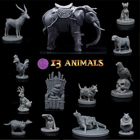 Wildspire Heroes, Animals & Troll for DND Miniatures 28mm Bulk Dungeons and Dragons Miniatures I D&D Miniatures DND Minis Fantasy Miniatures & D&D Figures Starter Set DND Accessories DND Gifts