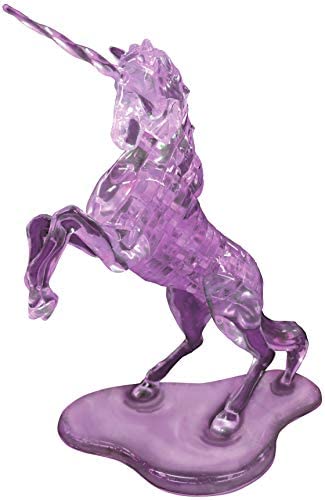 BePuzzled (BEPUA) Deluxe 3D Crystal Puzzle-Unicorn - Fun Yet Challenging Brain Teaser That Will Test Your Skills & Imagination, for Ages 12+(Purple), Model Number: 31060M