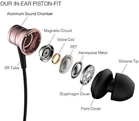 1MORE Piston Fit in-Ear Earphones Fashion Durable Headphones with 4 Color Options, Noise Isolation, Pure Sound, Phone Control with Mic for Smartphones/PC/Tablet - Pink