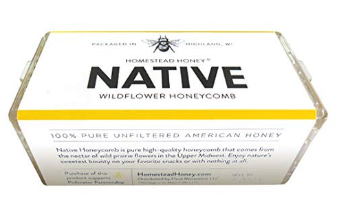 Native Honeycomb, 100% Pure and Raw Honey Comb Made in the USA with Real Wildflower Honey (7oz)