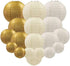 UNIQOOO 18PCS Metallic Gold Christmas Paper Lantern Set, Assorted Hanging Gold Japanese Paper Lantern Wedding Decoration, Reusable Easy Assemble, For New Year Birthday Baby Shower Party Favor Supplies