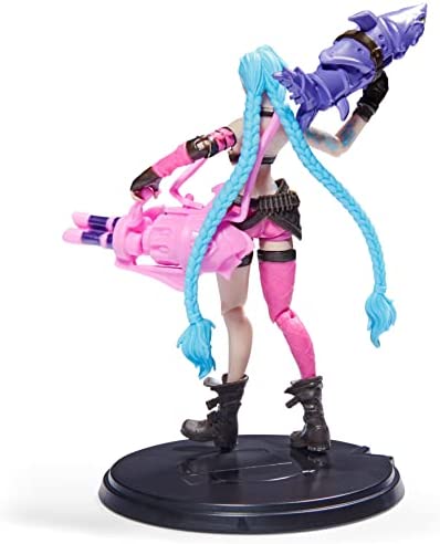 League of Legends, Official 4-Inch Jinx Collectible Figure with Premium Details and 2 Accessories, The Champion Collection, Collector Grade, Ages 12 and Up