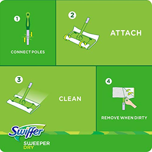 Swiffer Sweeper Dry Sweeping Pads, MultiSurface Refills for Dusters Floor Mop, Gain Scent, 52 Count