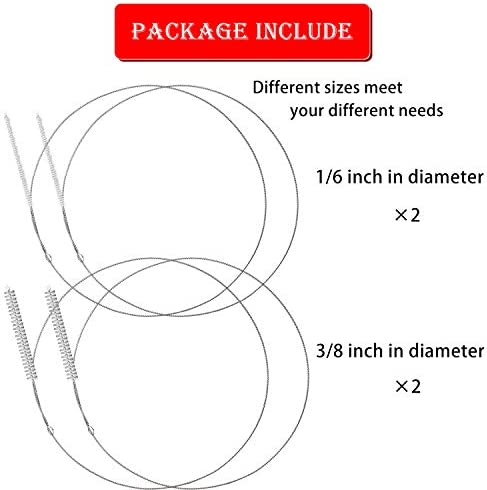 4 Pieces Feeding Tube Brushes, Cleaning Brushes, 32 Inches Long with Soft Nylon Bristles Head, Suitable for Cleaning Feeding Tubes and Racking Lines (1/6 Inch and 3/8 Inch Diameter)