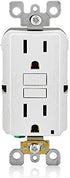 Leviton GFNT1-W Self-Test SmartlockPro Slim GFCI Non-Tamper-Resistant Receptacle with LED Indicator, Wallplate Included, 15-Amp, White