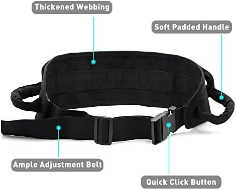 Gait Belt Transfer Belts with Padding Handle, Gait Belts for Seniors and Unsteady Person, Bed to Wheelchair Transfering,Temporary Wheelchair Seat Belt, Assist Patients Body Management(31.5" -54")