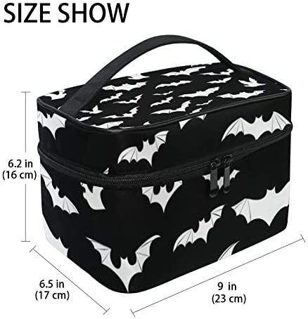 9CH Goth Travel Makeup Bag - Bats Cosmetic Bags Large Make up Organizer Portable Toiletry Bags Train Cases for Women and Girls for Cosmetics