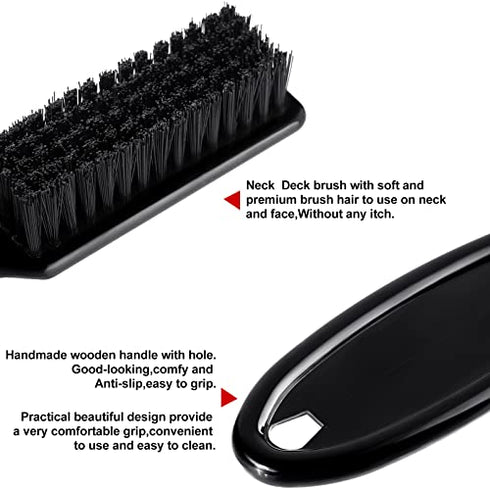 6 Pieces Barber Pencil Set 4 Barber Pencils with Built-in Sharpener and 2 Barber Blade Cleaning Brushes Hairline Outline Pencils Trimmer Clipper Brushes for Me (Black, White, Dark Brown, Light Brown)