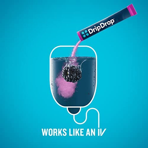 DripDrop Hydration - Electrolyte Powder Packets - Watermelon, Berry, Orange, Lemon - 16 Count