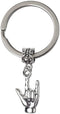 I love you sign language keychain, silver american sign keychain, love charm, ASL charm, sign language key ring,I love you ASL charm