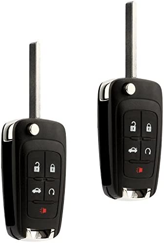 2 Key Fob fits 2010-2017 Buick Allure Encore Lacrosse Regal Verano/Chevy Camaro Cruze Equinox Impala Malibu Sonic/GMC Terrain Keyless Entry Remote Flip 2010 2011 2012 2013 2014 2015 2016 2017