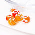 AIPRIDY 50Pcs 15x11mm Murano Large Hole Glass Beads with Silver Brass Cores European Beads for Jewelry Making (Orange)