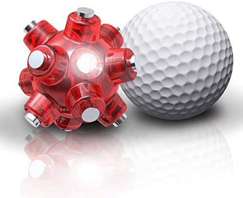 STKR Concepts Magnetic Light Mine Hands - Free Task Light Stocking Stuffer - 3 - Pack, Red