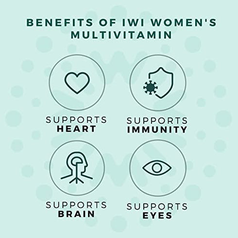 iwi Women's Multivitamin with Vitamin A, B1, B2, C, D3, E, Biotin, Calcium, Cranberry Extract, DHA, EPA, Niacin, Selenium, Omega Fatty Acids, Zinc - Vegan - 60 Gluten-Free Softgels (30 Day Supply)