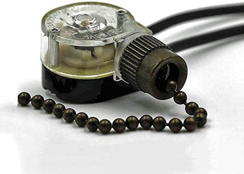 Pull Chain Switch Zing Ear ZE-109 Ceiling Fan Switch Ceiling Fan Light Lamp Replacement 2 Pack Bronze
