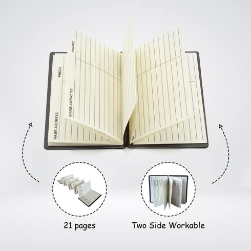 AppleTofu Magnetic Address Book - Wallet Size Address Book - Credit Card Size Address Book - Pocket Address Book for Men, 21 Pages, 9 Lines - Keep Contact Info Handy at All Times - Set of 2