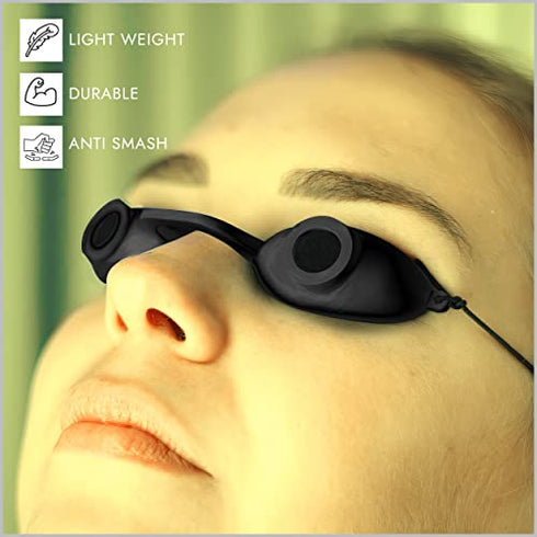 2 pack EVO FLEX Sunnies Flexible Tanning Bed Goggles UV Eye Protection Glasses (Black), FDA Compliant