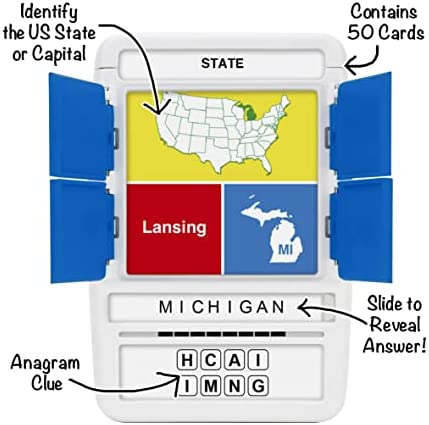 100 PICS US States & Capitals Flash Cards | All 50 States and Capitals to Learn | Fun and Functional Case | Ultimate Flashcards for United States Geography | Card Games for Kids and Adults | Ages 5+