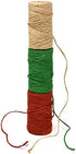 Christmas Baker’s Jute Twine, 3 Rolls of Red, Green and Natural Holiday Decorative String for Arts 'n' Crafts, Packing, Wrapping and Party Supplies, 450 Feet by Gift Boutique