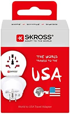 Skross World to USA Country Travel Adaptor, White