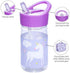 Wildkin Kids Reusable 16 Ounce Water Bottle for Boys and Girls, Features Straw Top and Carrying Handle, Ideal Size for School or Travel, Easy to Clean (Unicorn)