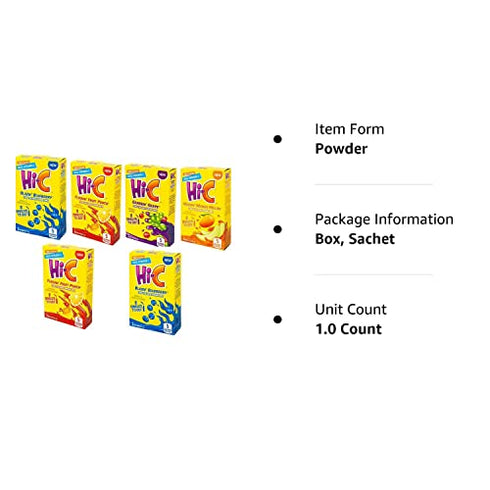 Hi-C Singles To Go Drink Mix Variety Pack, 2 Blazin' Blueberry, 2 Flashin' Fruit Punch, 1 Grabbin' Grape, 1 Mashin' Mango Melon, 1 CT