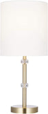 Amazon Brand Ravenna Home Contemporary Metal Table Lamp with Acrylic Accents, LED Bulb Included, 19.5"H, Antique Brass