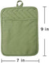 Anyi Pot Holders for Kitchen Heat Resistant, Cotton Hot Pads for Kitchen Counter Table, Green Kitchen Pot Holders with Pocket