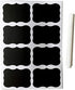 FirstZi 96pcs 50mmx35mm Black Resuable Chalkboard Sticker Labels for Storage Bins, Glass Jars, Canisters, Bottles, Pantry, Crafts, with 1pc White Chalk Marker