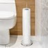 MyGift Toilet Paper Roll Storage Holder - Modern Freestanding Bathroom Toilet Tissue Stand, Clear Acrylic 20-Inch Floor Standing Roll Reserve