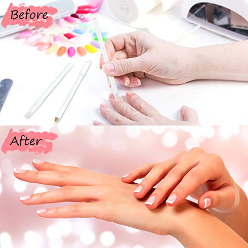 Nail Whitening Pencil 2-in-1 White Nail Pencil DIY Nail Design Manicure with Cuticle Pusher