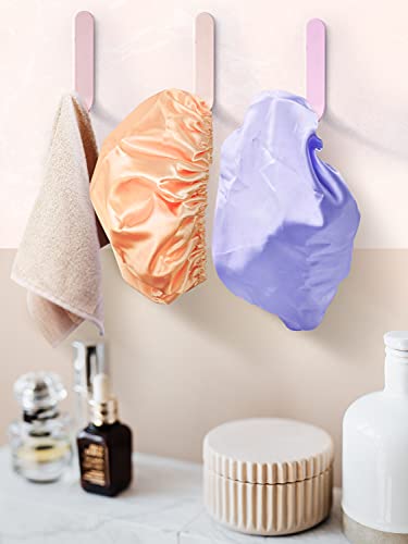 POPCHOSE Shower Cap, Large Shower Caps for Women Long Hair, Reusable Double Layer Waterproof Shower Hair Bath Cap, Stylish Satin Hair Bonnet, Soft Comfortable EVA Lined Shower Hat for All Hair Length