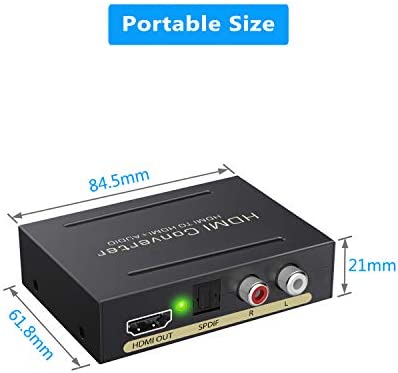 eSynic 4K HDMI Audio Extractor HDMI to HDMI + Optical TOSLINK SPDIF + Analog RCA L/R Stereo Audio Video Spiltter Adapter Converter Support 4K@30Hz 1080P Full HD 3D for Blu-ray Player PS3 PS4