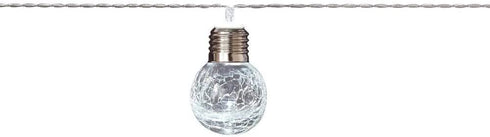 Hampton Bay 10-Light 12 ft. Integrated LED Clear Crackle Glass Ball String Light Set