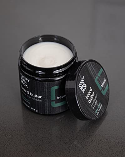 Every Man Jack Beard Butter- Subtle Sea Salt Fragrance - Rejuvenates, Hydrates, and Styles Dry, Unruly Beards While Relieving Itch - Naturally Derived with Shea Butter and Coconut Oil - 4-ounce