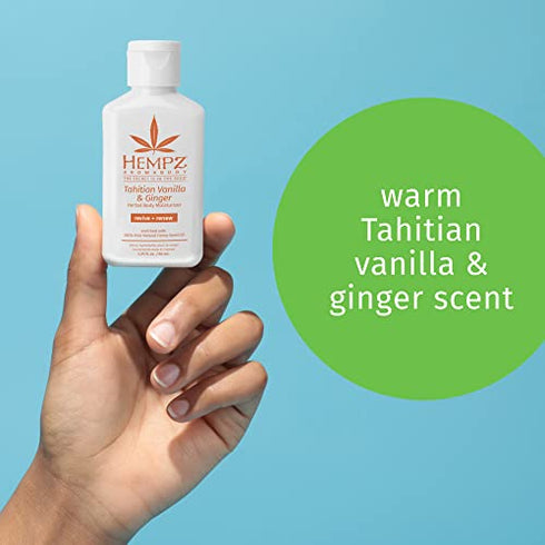 Hempz Tahitian & Ginger Herbal Body Moisturizer, Vanilla 2.25 Fl Oz