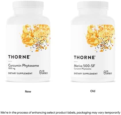 Thorne Curcumin Phytosome 1000 mg (Meriva) - Clinically Studied, High Absorption - Supports Healthy Inflammatory Response in Joints, Muscles, GI Tract, Liver, and Brain - 120 Capsules - 60 Servings