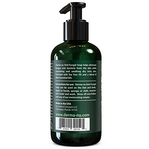 Antifungal Antibacterial Soap & Body Wash - Natural Anti-Fungal Treatment with Tea Tree Oil for Jock Itch, Athletes Foot, Body Odor, Nail Fungus, Ringworm, Eczema & Back Acne - For Men and Women - 8oz