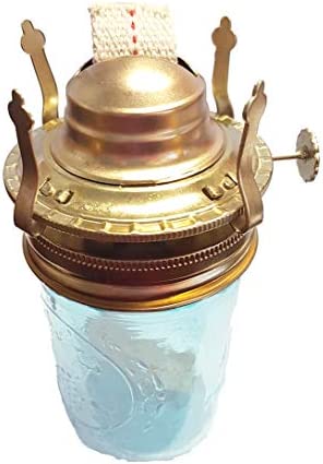 B&P Lamp® #2 Kerosene Lamp Burner for Mason Jars and Fruit Jars to DIY Oil Lamp (Brass)