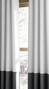 Curtainworks Kendall Color Block Grommet Curtain Panel, 95 inch, White / Dark Grey